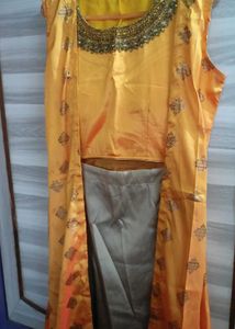 Crop Top Lehenga With Jacket