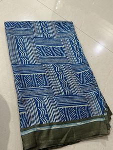 Blue Printed Saree