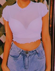Sheer Purple Crop Top