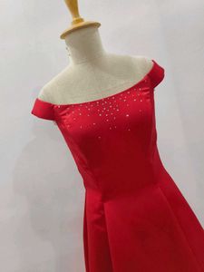Elegant Red Off-Shoulder Dress