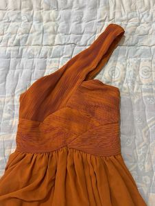 Chic Orange One-Shoulder Dress