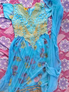 Organza Floral Anarkali