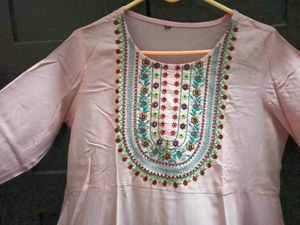 BrandNew Embroidery Pink Anarkali Kurti