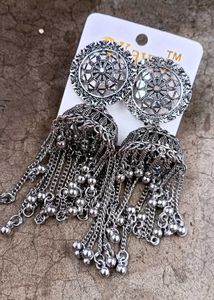 Silver Jhumka Earrings