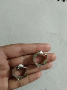 Geometric Silver Earrings