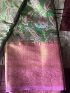 Green &amp;pink Saree