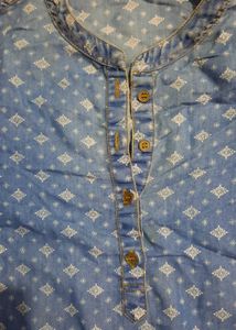 Denim Print Button Down