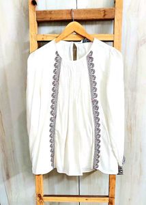 Embroidered White Top size 40-42