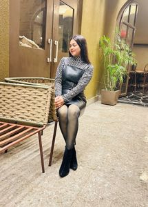 Black leather Mini Dress with inner wear top