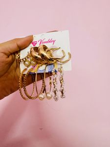 Gold Earring Set - 9 Pairs