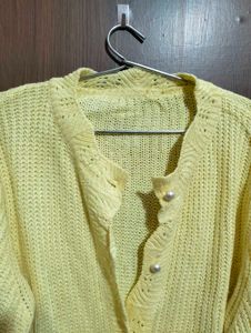Cute Crochet Korean Yellow Sweater
