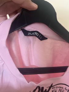 Pink Graphic Print Crop Top