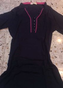 Black Tunic with Pink Trim
