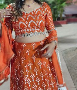 Orange Embellished Lehenga Choli Set
