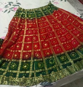 Red and Green Lehenga Choli Set
