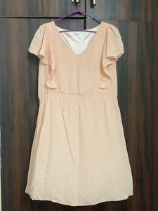 Pink Ruffle Sleeve Dress
