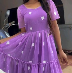 💜 Purple Heart Georgette Maxi Style 💜
