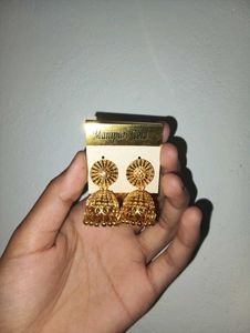 Golden Jhumka Earrings