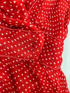Red Polka Dot top with a white bow