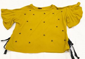Mustard Yellow Embellished Top