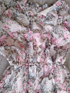 Floral Chiffon Midi Dress
