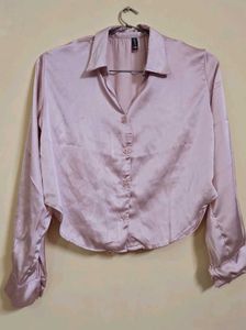 Pink Satin Shirt