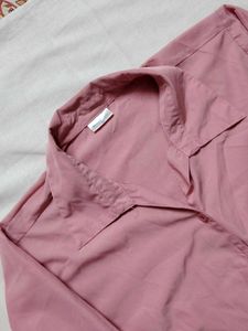 Pink 3/4 Sleeve Button-Down Shirt