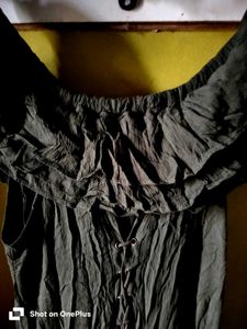 Olive Green Ruffled Maxi Dress