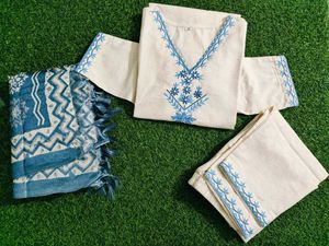 Women&#39;s Katha Cotton Kurta and Pant Set💙😍