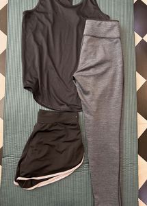 Athletic Set - Top, Shorts, Leggings