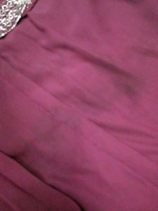Purple One Side Duppta Dress With Belt