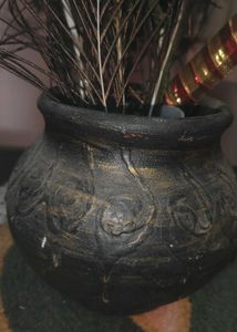 Showpiece with Peacock Feathers