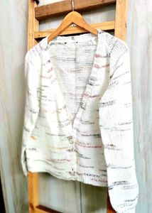 Offwhite Self Design Sweater Size-42