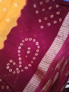 Georgette Bandhni Saree With Blouse