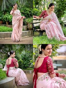 🆕️🆕️PINK FLORAL SAREE