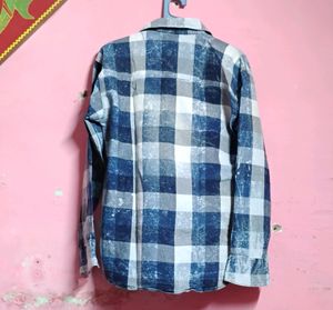 SIZE - 40in&#34;L Men&#39;s Blue&amp;White Check Shirt
