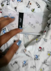 Patterned Button-Down Shirt