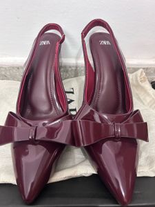 Zara Inspired Burgundy Heels with Bow