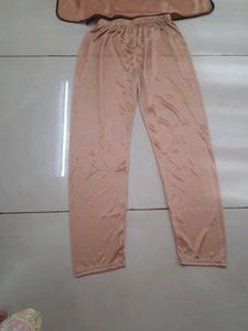 Brown Satin Night Suit Not Used Brand New
