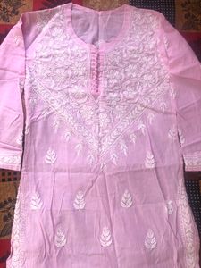 Pink Chikankari Kurta