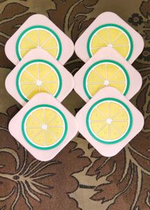 Cute Lemon Slice Coaster ( Pack Of 6 )
