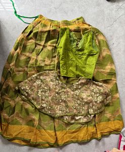 Green Choli With Cape
