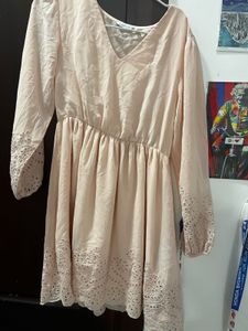 Cover Story Blush Pink Dress with Eyelet Details
