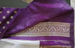 Purple Saree With Blouse Piece