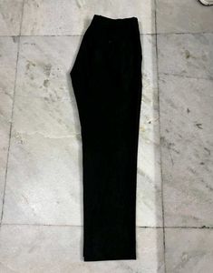 NETPLAY BLACK STRIPED STRAIGHT FIT TROUSERS