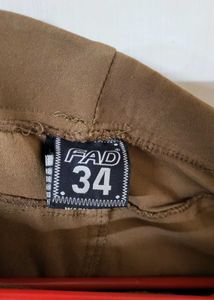 Brown Slim Fit Stretchable Pants