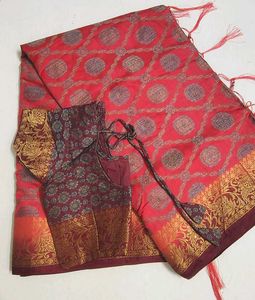 Elegant Pink Banarasi Saree