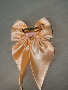 Peach Satin Hair Bow