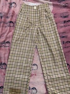 Primark Plaid Wide-Leg Trouser