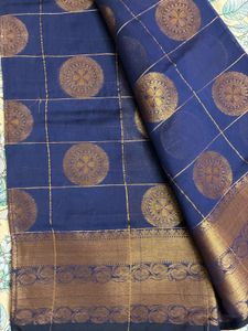 Navy Blue Silk Cotton Saree
